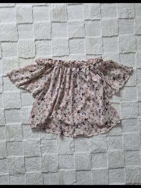 Sienna Sky Blush Floral Off-Shoulder Top